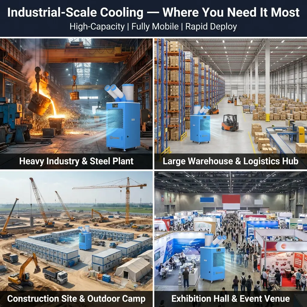 OEM/ODM Bärbar industriell AC-enhet Caster Wheel Warehouse Serverrum Tillfällig kylmaskin för nödsituationer