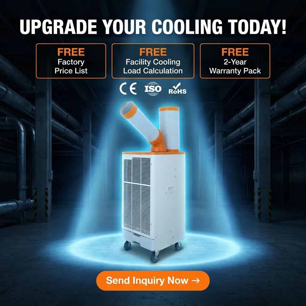 OEM Orange Vit Japansk stil 3 Min Snabbkylning Spot Cooler Industriell luftkonditionering för metallbearbetningsverkstad