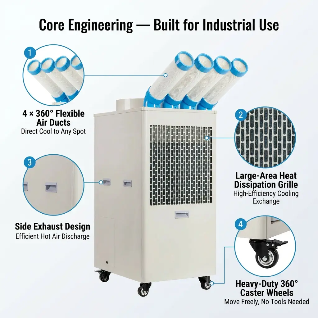 OEM anpassad logotyp Industriell bärbar luftkonditionering 110V 220V 380V Flerspänning Låg MOQ Fabriksdirektförsörjning OEM anpassad logotyp Industriell bärbar luftkonditionering 110V 220V 380V Flerspänning Låg MOQ Fabriksdirektförsörjning